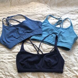 BuffBunny Trio Sports Bras in Blue Tones